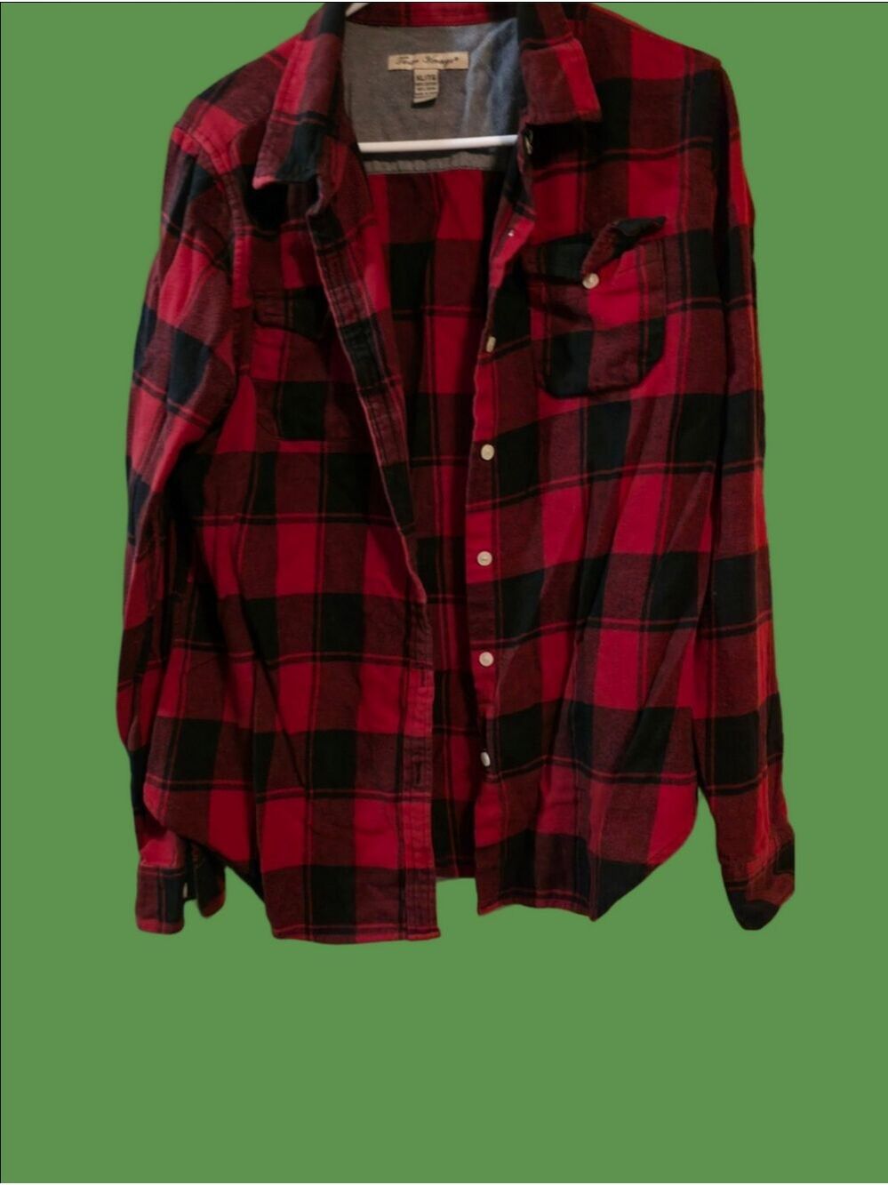4/$67 Deal! Tailor Vintage Red and Black Plaid Button-Down Shirt